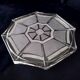 Art deco style molded pressed glass trivet