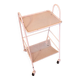 Perforated white metal serving trolley