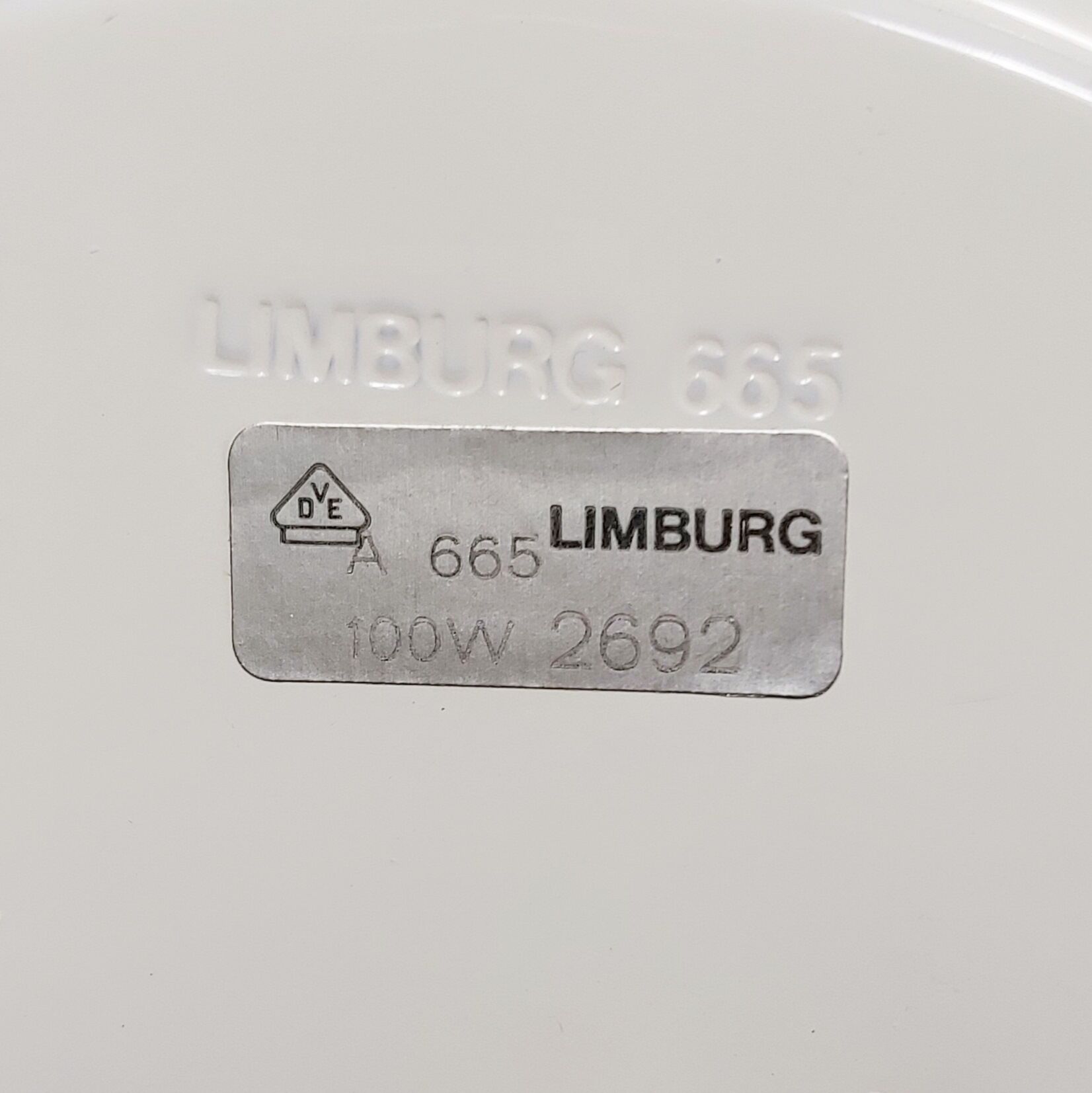 Mid-century minimalist flush mount ceiling light in glass and iron from Limburg, Germany, 1960s