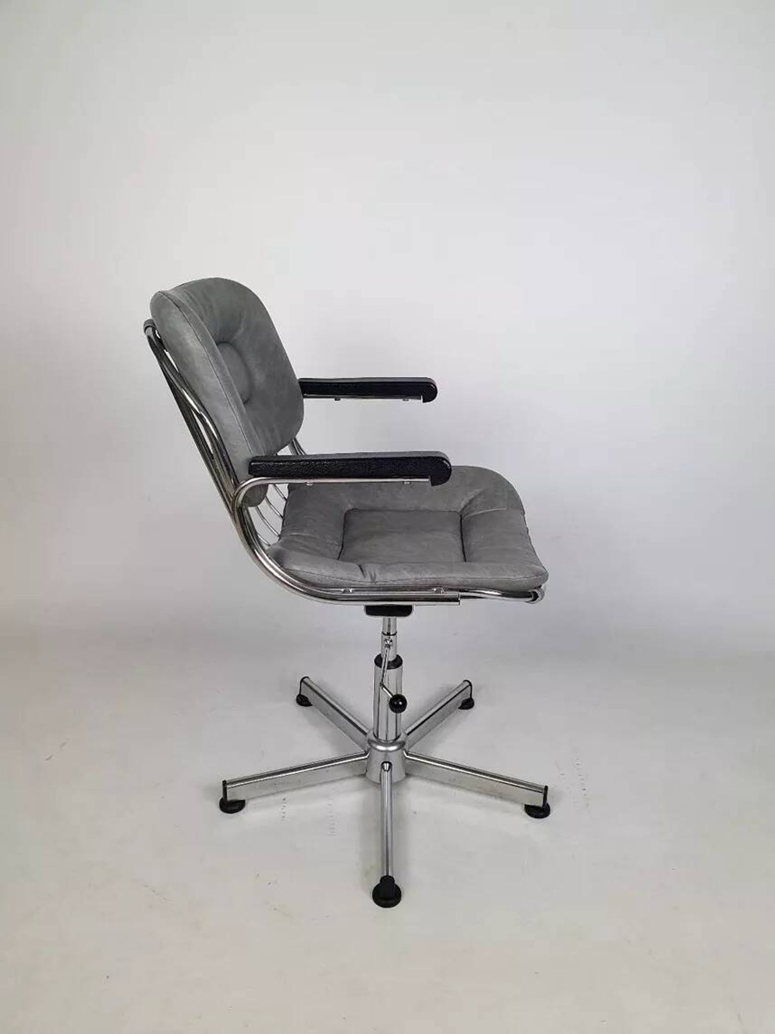 Vintage chrome swivel armchair