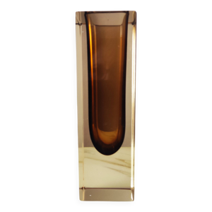 Vase soliflore ambré - sommerso verre murano