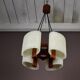 Chandelier vintage 1960 teak Scandinavian design