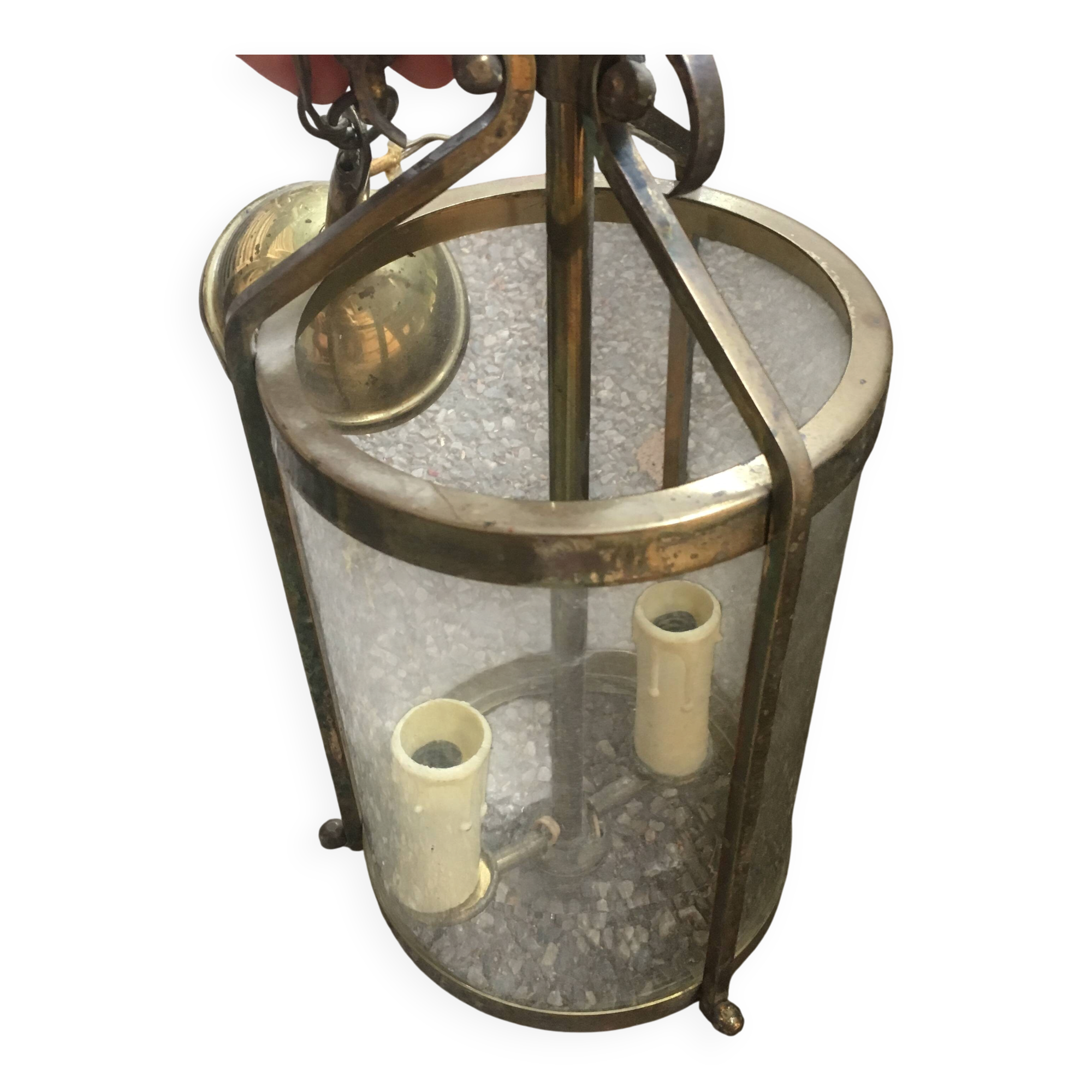 Round brass lantern from the 1950s.