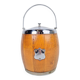 Vintage Wooden Barrel Ice Bucket with Ceramic Interior, 1960s