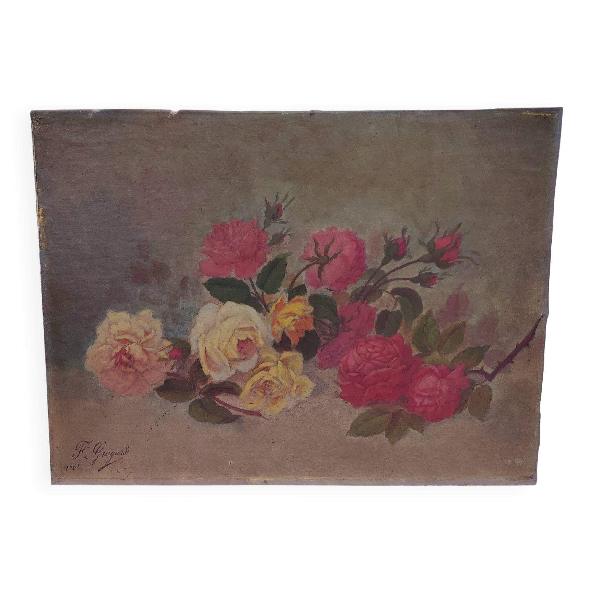 Bouquet in preparation, roses, F.Guigard