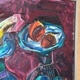 Original mid-century European oil on canvas – “Still Life” by Roy – dated 1969 – vintage & framed – 75 × 64 cm (29.5" × 25.2")