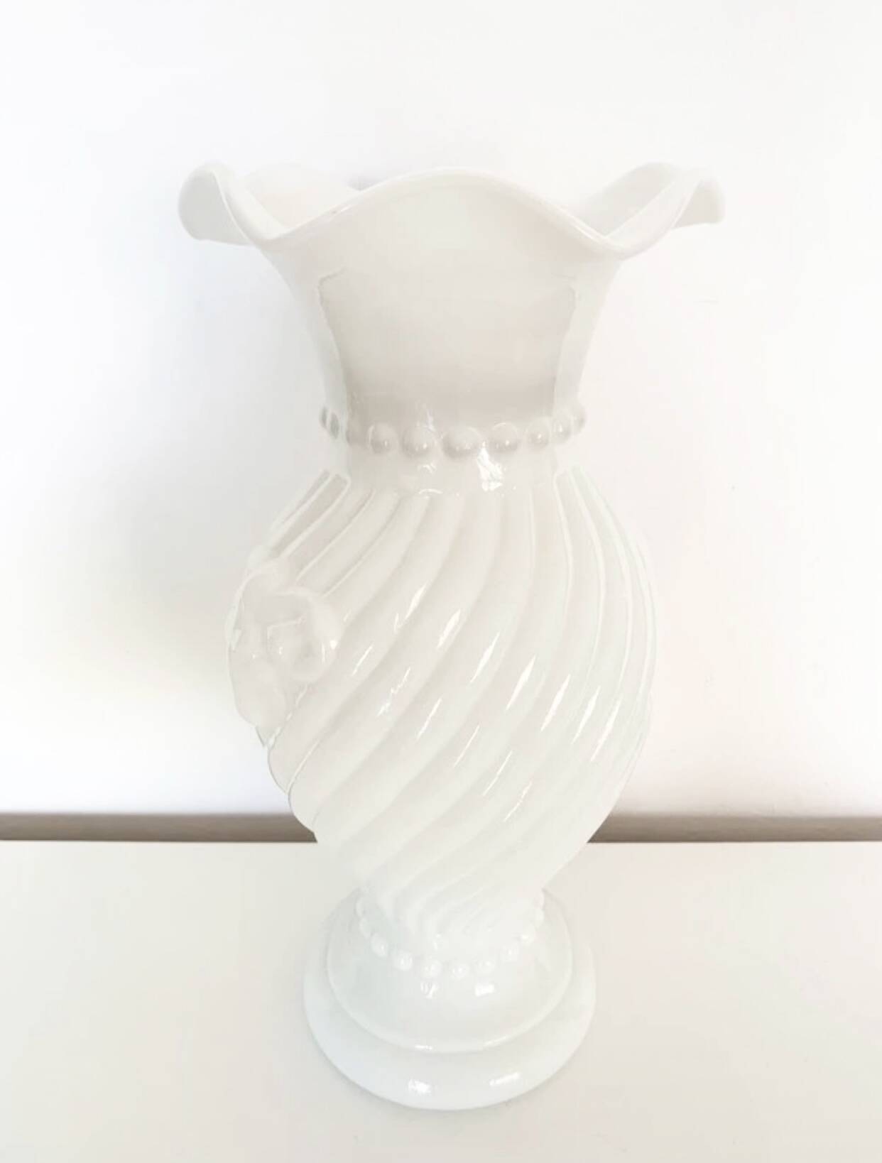 White opaline vase