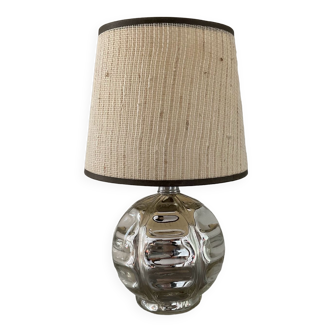 Lampe vintage en verre eglomisé des années 50-60