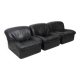 Modular black leather armchairs, 1970s