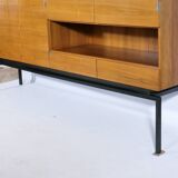 Walnut highboard w228 by leo bub, mid-century design cabinet