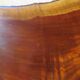 Tripod coffee table - solid okoumé wood - organic shape - brutalist style