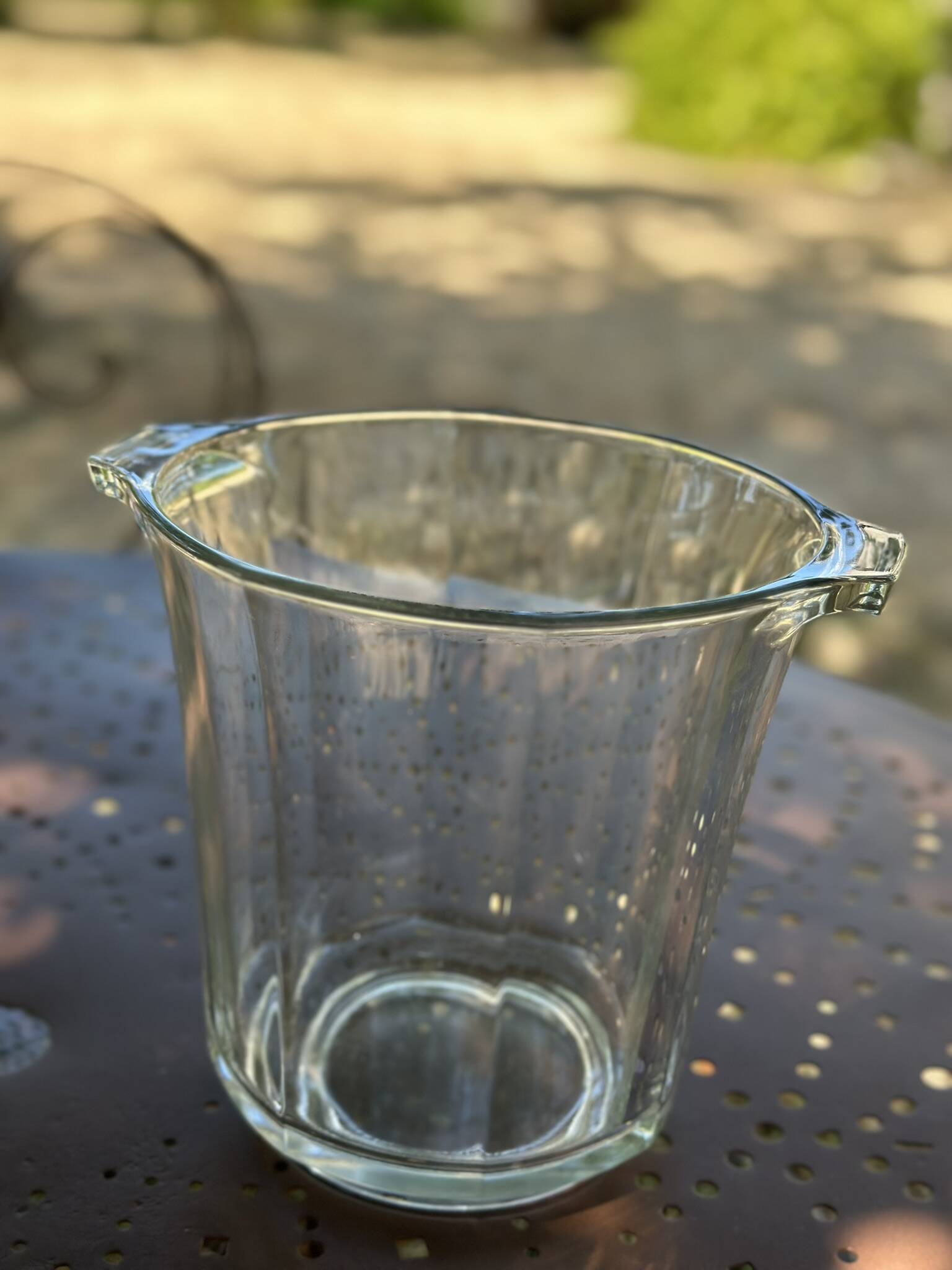 Vintage ribbed glass champagne bucket