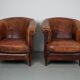 Fauteuil Club Vintage en Cuir Couleur Cognac, Pays-Bas, Set de 2