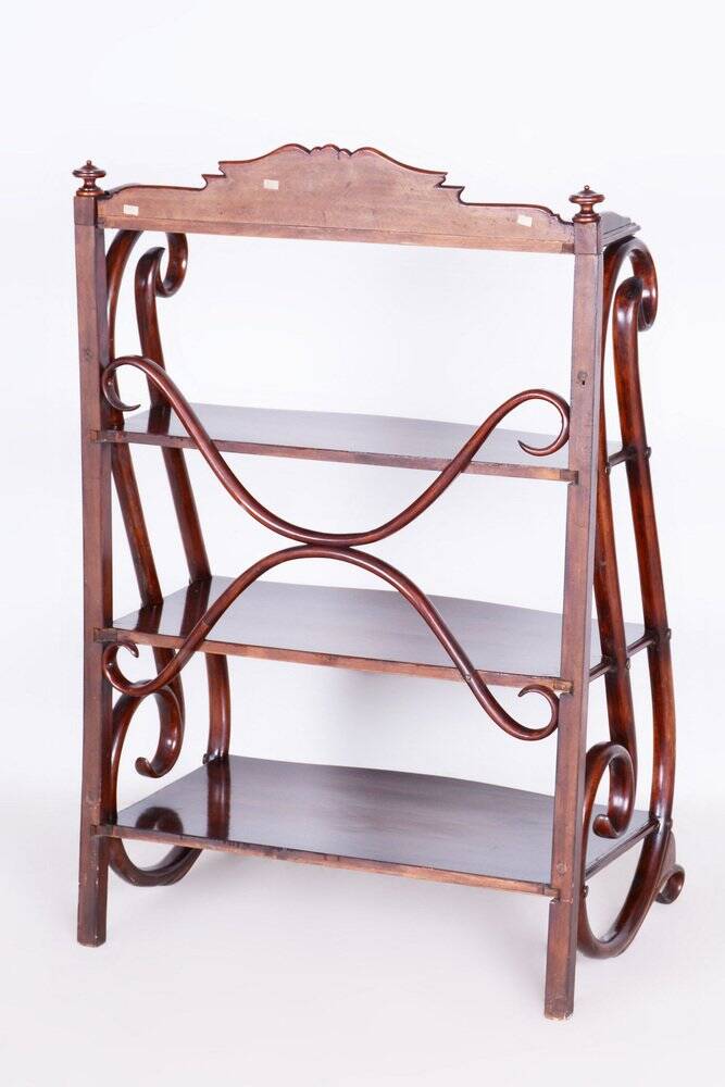 Biedermeier Shelf in Beech & Walnut attributed to Thonet, Austria, Vienna, 1910s