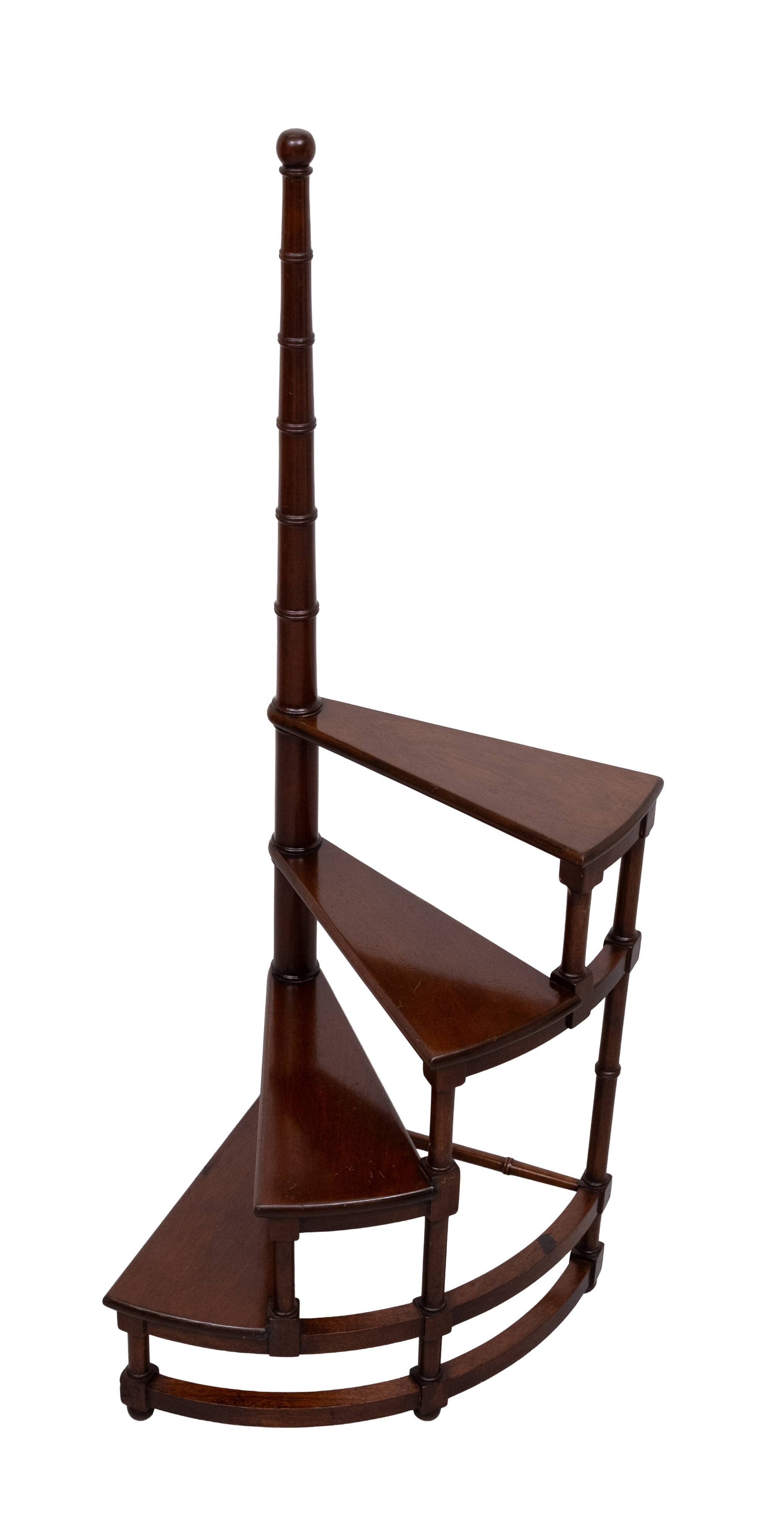 Arthur Brett and Sons Mahogany Library Steps England 1930s