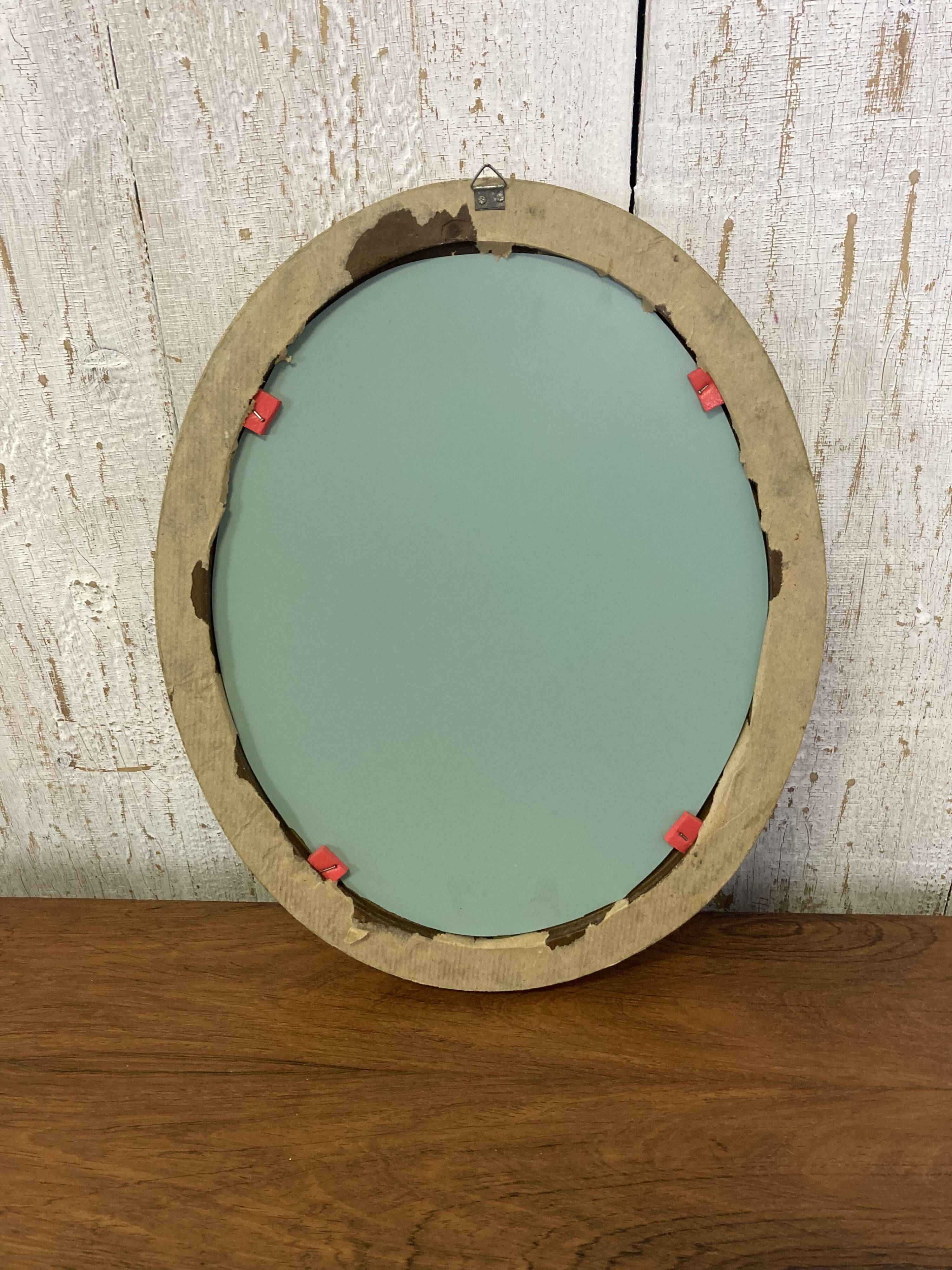 Antique oval mirror 34x27cm