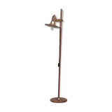 Lampadaire laiton et teck mid-century français