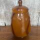 Antique Orange Marbled Glass Jar Pot + Vintage Kitchen Lid #B721