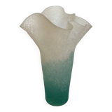 Vase mouchoir pâte de verre bicolore