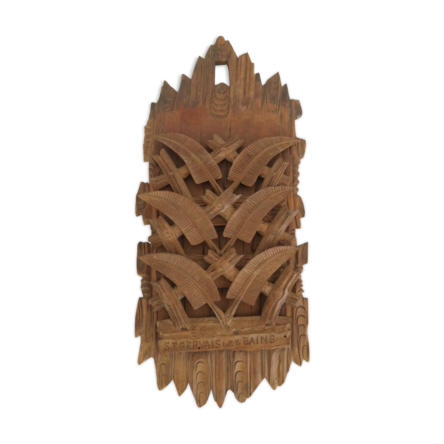 Porte courrier Saint Gervais les bains bois sculpte foret noire 1900