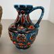 Ensemble de 2 vases multicolores en poterie Fat Lava Op Art par Bay Ceramics Allemagne, années 1960