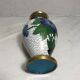 Vase cloisonné laiton dessins fleurs émaillés décoration vintage #2