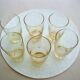 Set de 6 verres à eau jaunes vintage