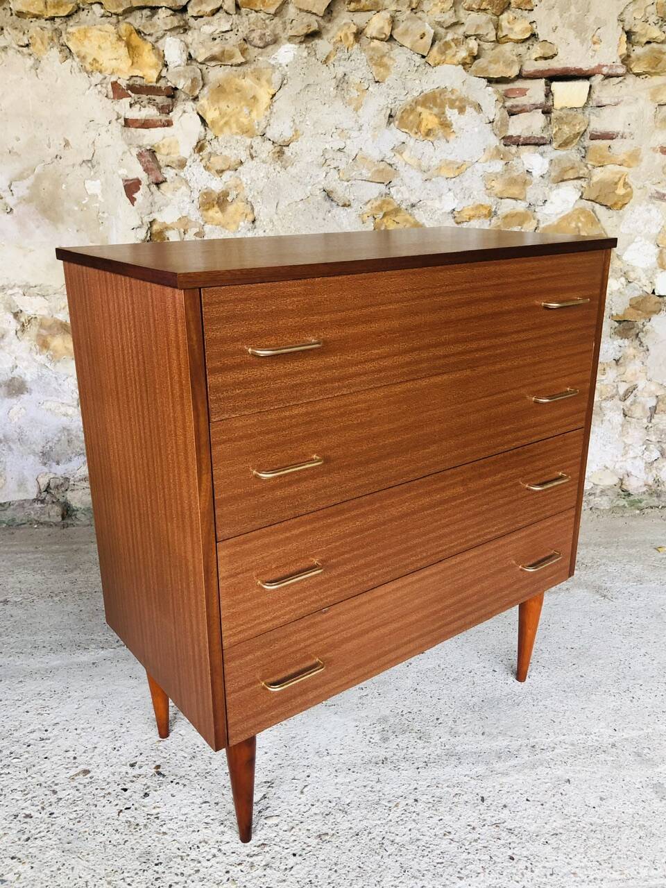 Vintage 4-drawer chest of drawers, Circa 60s