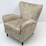Attributed Gio Ponti Mid-Century Modern Italian Velvet Armchairs for ISA