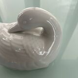 Beurrier cygne en porcelaine