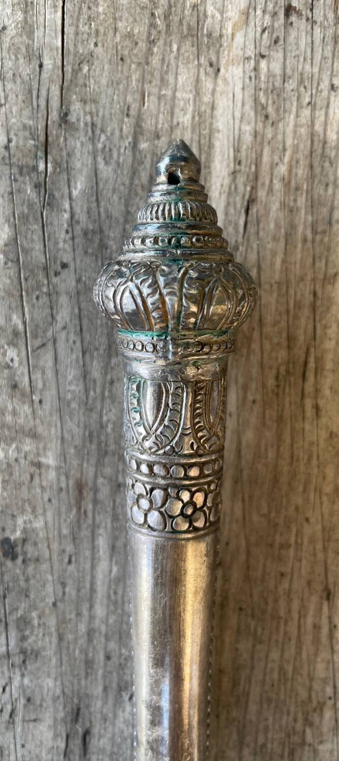 Serving Spoon, in Chiseled Silver, Minh Mol Hallmarks, Cambodia