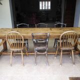 Antique vintage rustic large pine dining table old workbench