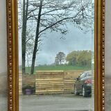 Large bevelled mirror, wood and gilded stucco, Louis XVI style - 140 x 100 cm