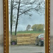 Large bevelled mirror, wood and gilded stucco, Louis XVI style - 140 x 100 cm