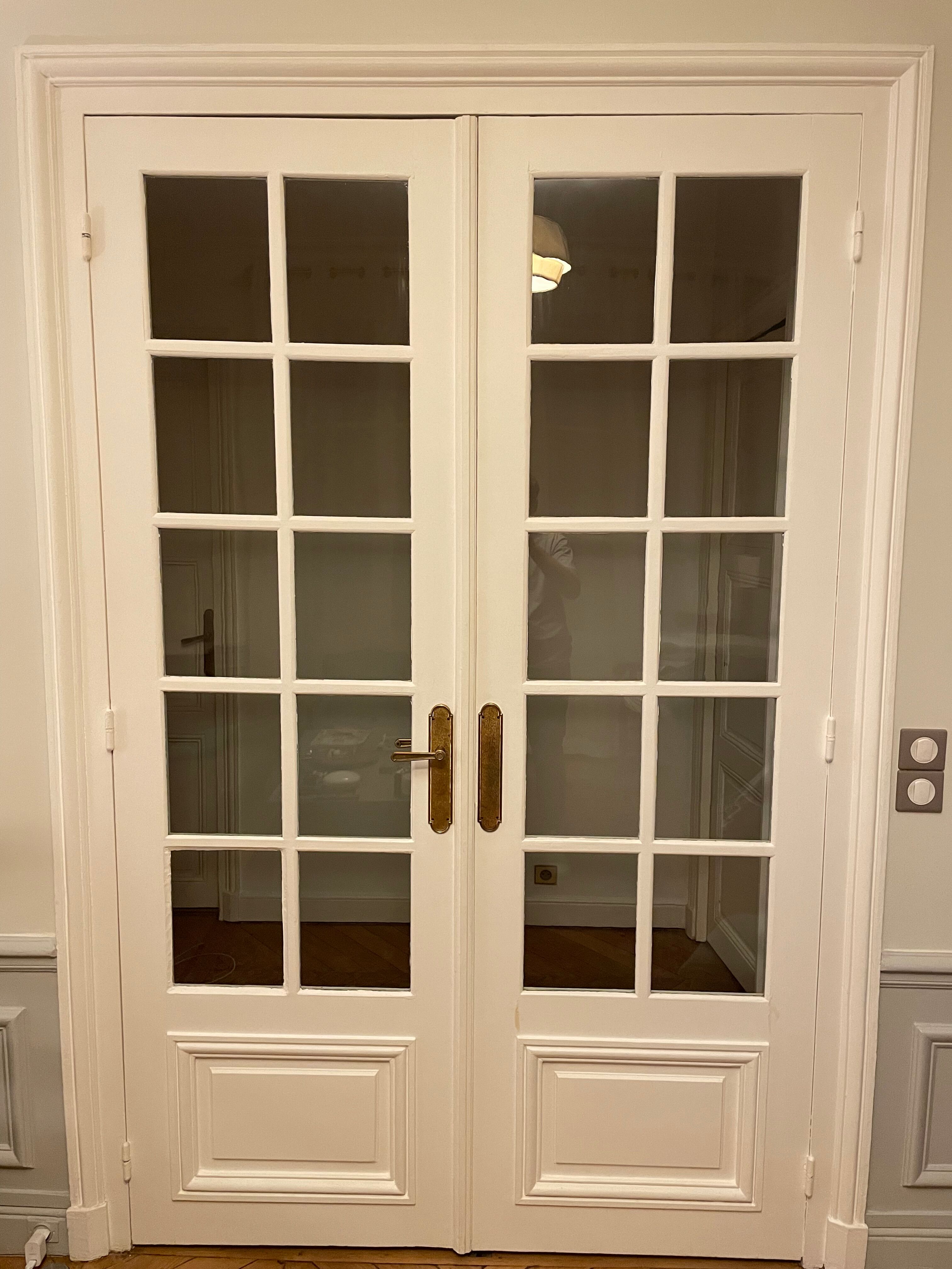 Double glass door Haussmannian apartment