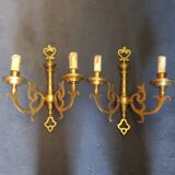 Paire d'appliques bronze doré style georgien anglais
