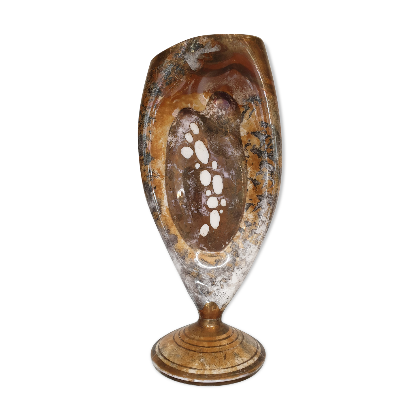 Vase en porcelaine doré mordoré