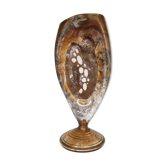 Golden porcelain vase mordoré