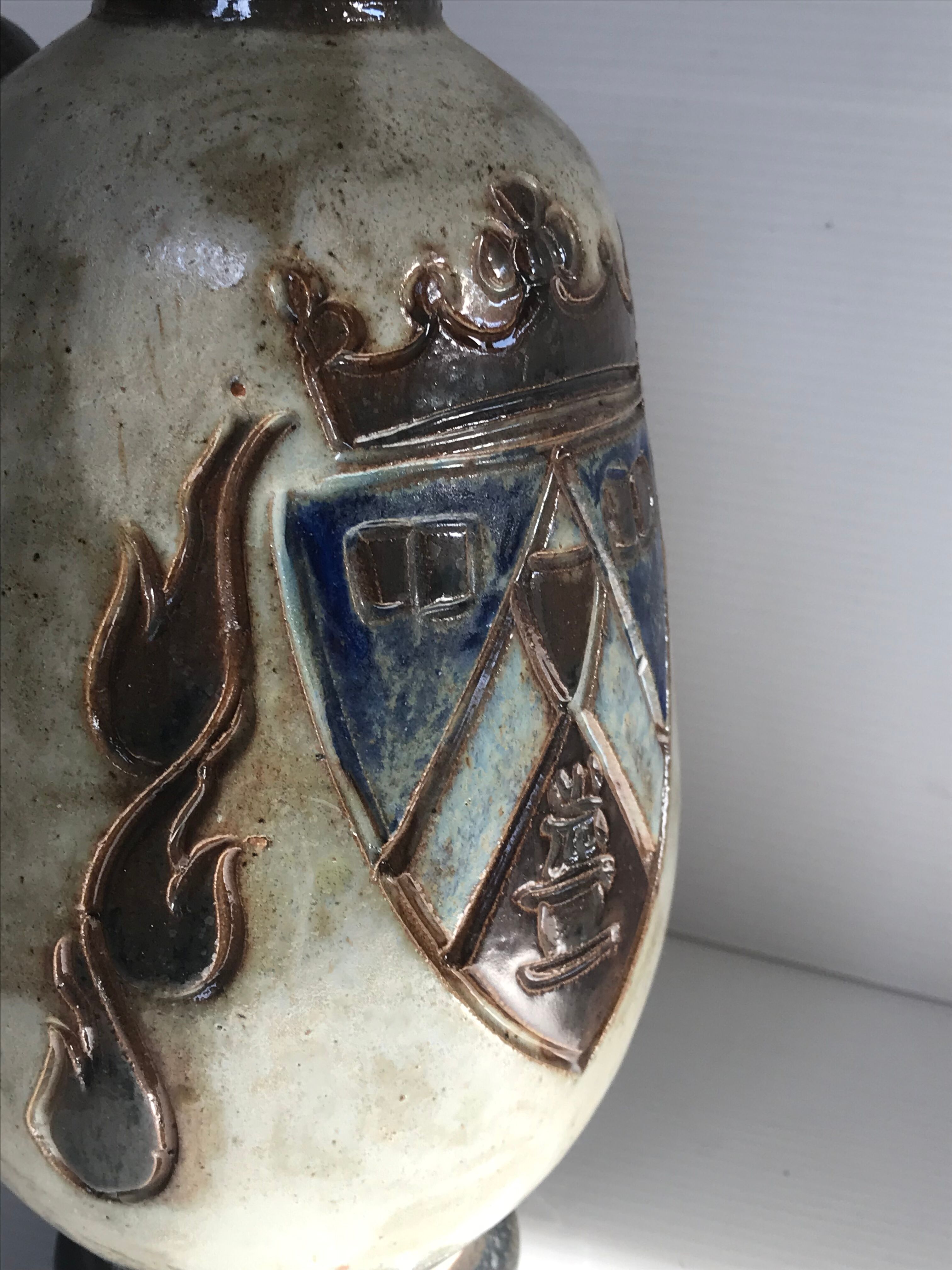 Sandstone vase signed Guérin