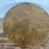 Table basse ronde vintage en chêne clair