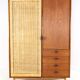 Sebastian Muggenthaler wardrobe - teak & Wicker - rare mid century design