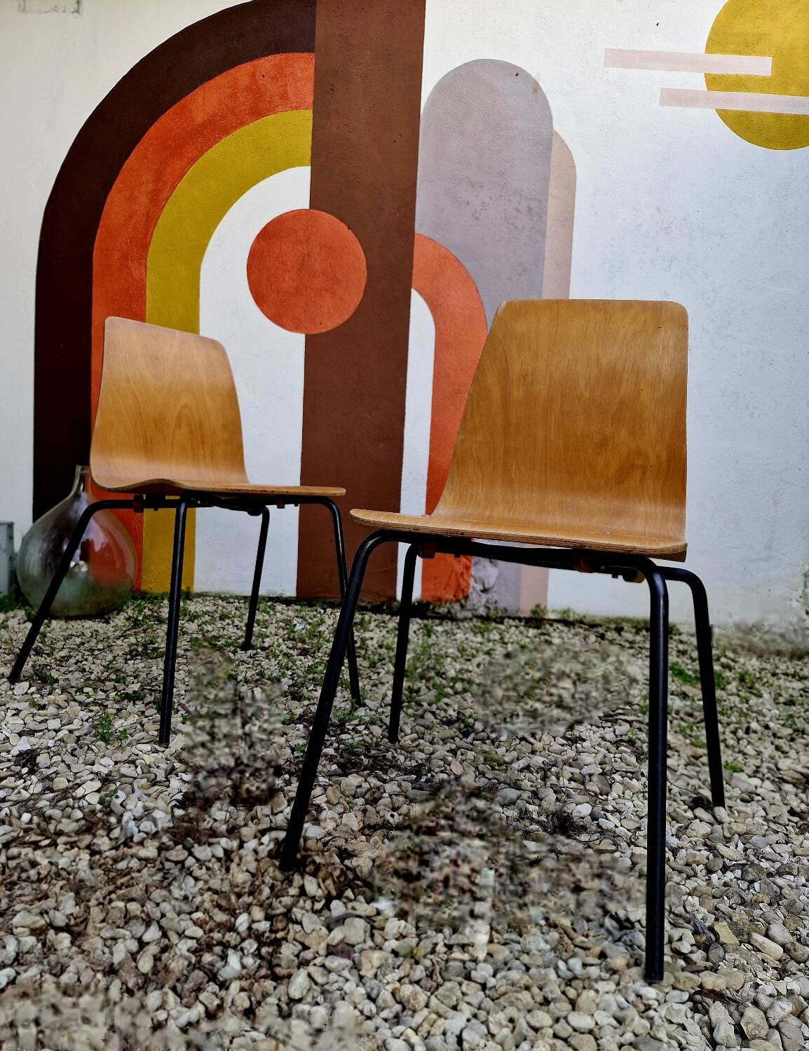 Suite de 6 Chaises Pierre Guariche modèle Papyrus Édition Steiner 1950