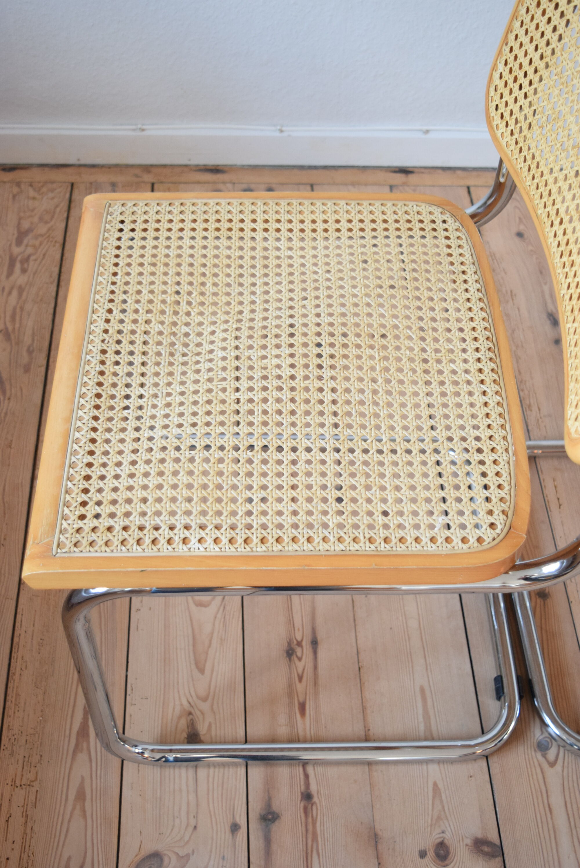 Beech & Cane 'Cesca' chairs by Marcel Breuer