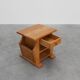 Mid-Century Blonde Oak Side Table, France 1980s