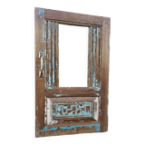 Burmese teak window mirror