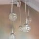 Suspension cascade with five globes and chrome metal / vintag years 60-70