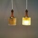Hanging lamps from Swedish Orrefors 1970s in crystal glass