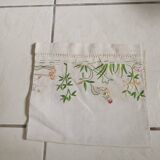 Hand embroidered centerpiece tablecloth. Rooster pattern.