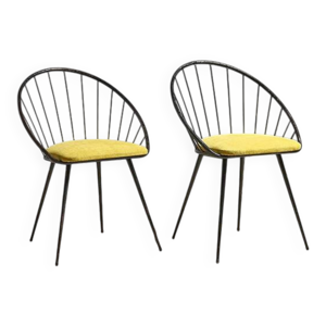 Paire de fauteuils corbeille