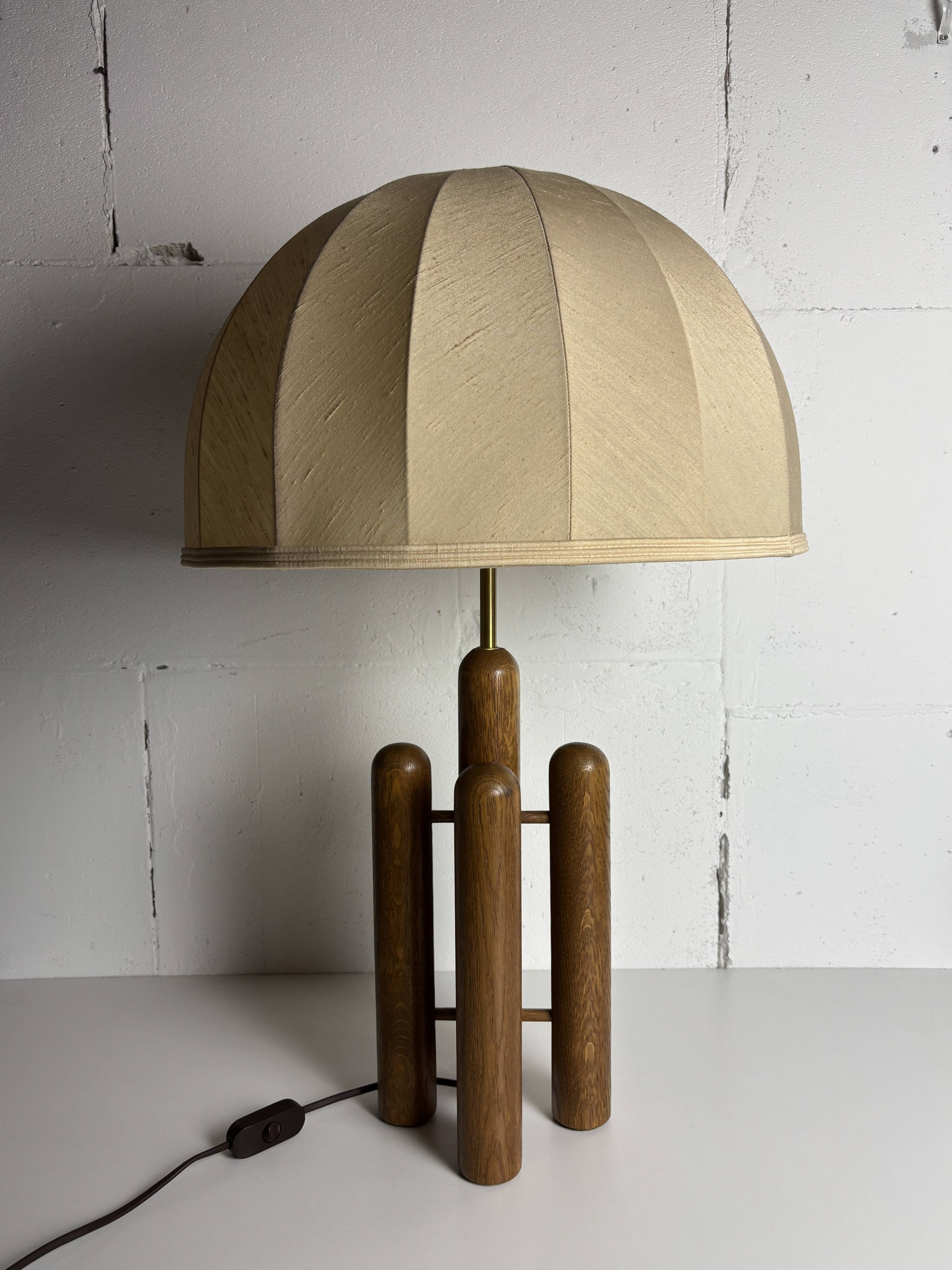 Midcentury organic sculptural architectural mushroom table lamp by Temde
